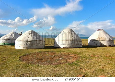 The Ger Camp In A Large Meadow At Ulaanbaatar , Mongolia