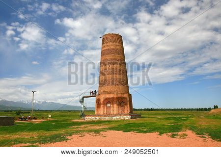 The Burana Tower In The Chuy Valley At Northern  Of The Country's Capital Bishkek,