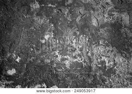 Texture Of Gray Plaster, Background Photo, Copy Space