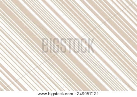 Elegant Beige Pattern With Diagonal Stripes. Simple, Light Geometric Background. Vector Illustration