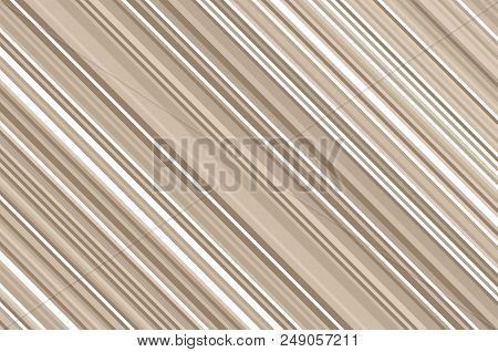 Elegant Beige Pattern With Diagonal Stripes. Simple, Light Geometric Background. Vector Illustration