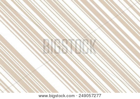 Elegant Beige Pattern With Diagonal Stripes. Simple, Light Geometric Background. Vector Illustration