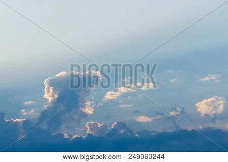 Blue Sky And White Clouds. Scenic Skyview