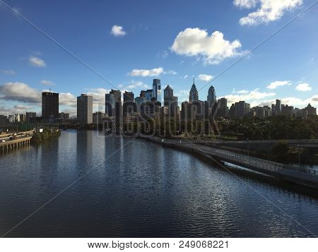 Downtown Skyline View Of Philadelphia And Schuylkill River, Pa, Usa.