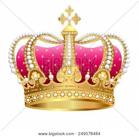 Illustration Gold En Royal Crown Insulated On White Background
