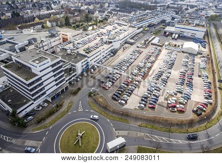 Koblenz, Germany 09.07.2017: Aerial View Of The Stabilus Headquarter And Factory In Koblenz. You Can