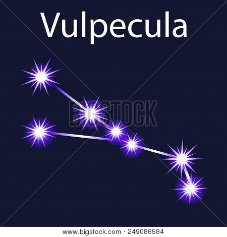 Illustration Constellation Vulpecula  With Stars In The Night Sky