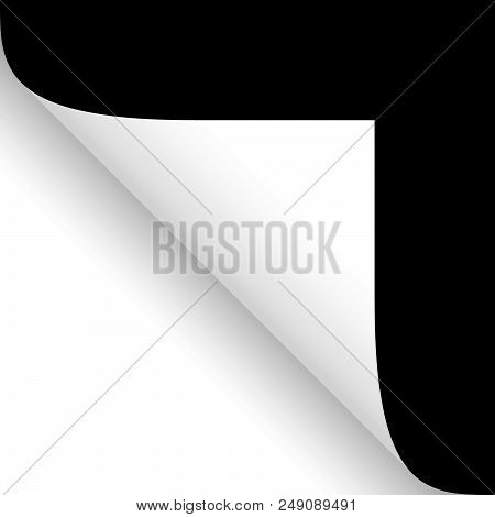 Black Paper Or Page Turning Over Bottom Left Side