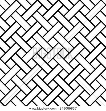 Braided Seamless, Art Line, Vector Geometric Pattern Braiding Stripes, Diagonal Shinglas, Shingle, L