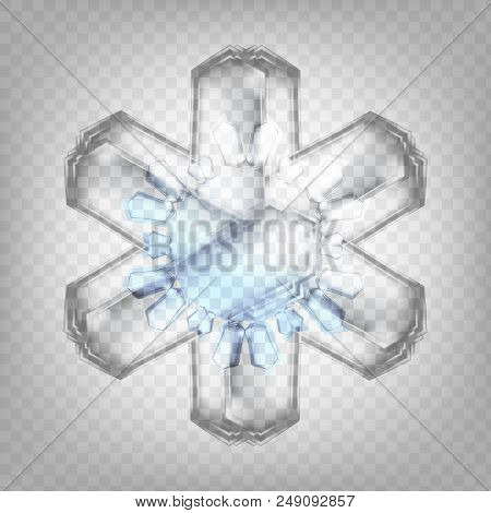 Stock Vector Illustration Realistic Snowflake. Isolated On A Transparent Background. Fall Of Snow. F