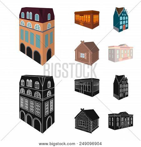 Residential House In English Style, A Cottage With Stained-glass Windows, A Cafe Building, A Wooden 