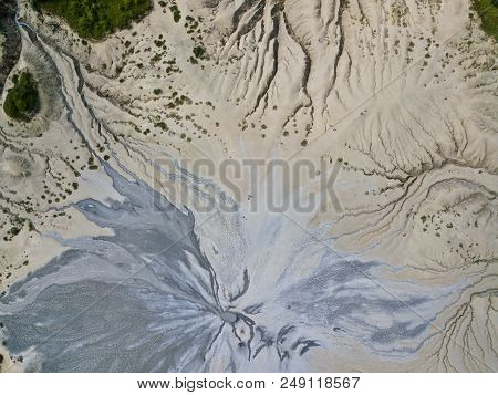 Berca Mud Volcano From Drone Aerial Birds View