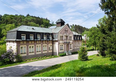 Luhacovice, Czech Republic - April 30 2018: Inhalatorium - Spa Clinic Health Center In Spa Town On A