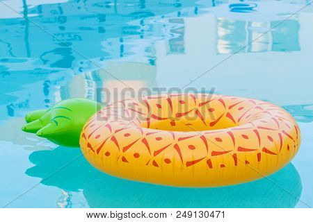 The Inflatable Circle. Pineapple. Summer. Pool. Aquapark