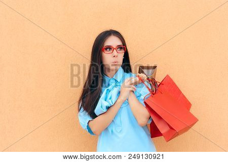Fashion Girl Enjoying  Smart Shopping Spree In Sale Session