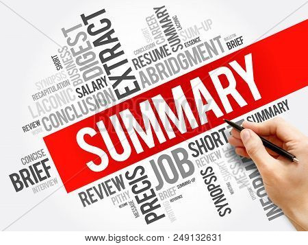 Summary Word Cloud Collage, Business Concept Background