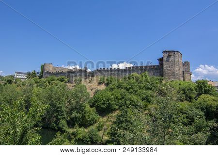 Ponferrada, Leon,  Spain June, 2017: The Castle Of Ponferrada Is A Templar Castle Of The Spanish Cit
