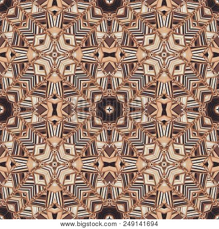 Vector Seamless Ethnic Pattern With Axial Symmetry. Can Be Used For Fabric, Textile, Packaging Paper