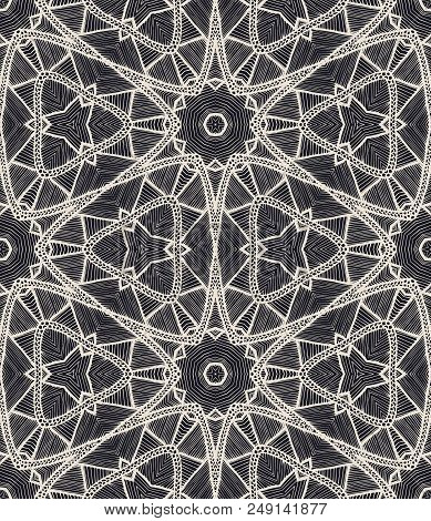 Vector Seamless Ethnic Pattern With Axial Symmetry. Can Be Used For Fabric, Textile, Packaging Paper