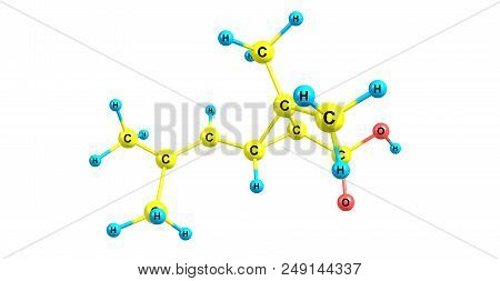 Chrysanthemic Acid Molecular Structure Isolated On White