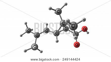 Chrysanthemic Acid Molecular Structure Isolated On White