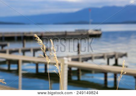 A Boat Dock At Flathead Lake In Polson, Mt