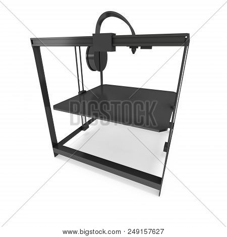 3d Printer Isolated On White Render Illustration