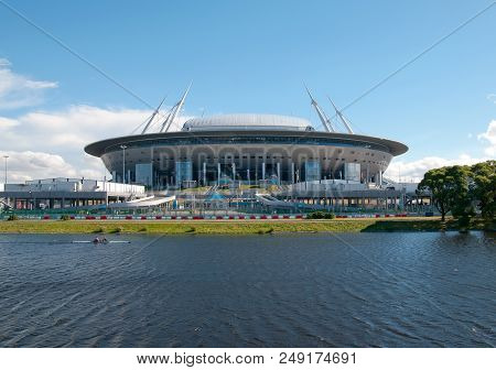 Saint-petersburg, Russia - June 29, 2018: Saint Petersburg Stadium On Krestovsky Island. View From R