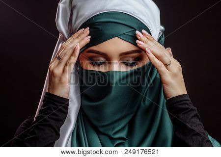 Religious Belif Concept. Girl Converting To Islam. Way Of Life. Islamic Lifestyle.