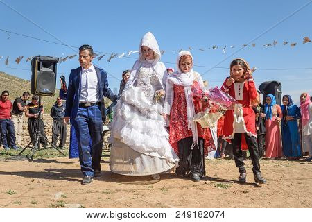 Lorestan Province, Iran - April 1, 2018: Lurish Wedding Ceremony In The Village