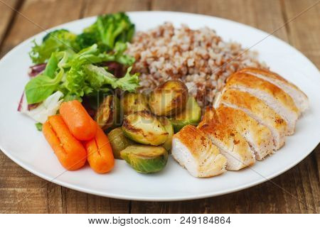 Dietetics Healthy Buckwheat Beef Meat Breast Chicken Chicken Salad Cabbage Brussels Carrots Rustic B