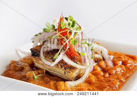 Carapulcra - Peruvian Cuisine Stew Of Pork And Dehydrated Potatoes, With Peanuts