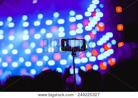Novokuzneck, Russia - 07.07.2018: People At The Concert To Stand In Front Of The Stage