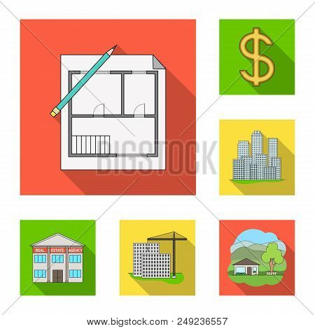 Realtor, Agency Flat Icons In Set Collection For Design. Buying And Selling Real Estate Vector Symbo