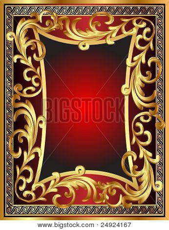 กรอบพื้นหลังลายผัก Gold(en)