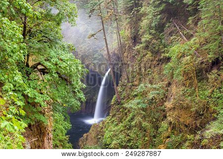 Metlako Falls Along Eagle Creek In Columbia River Gorge Oregon