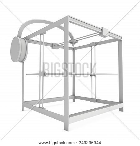 3d Printer Isolated On White Render Illustration