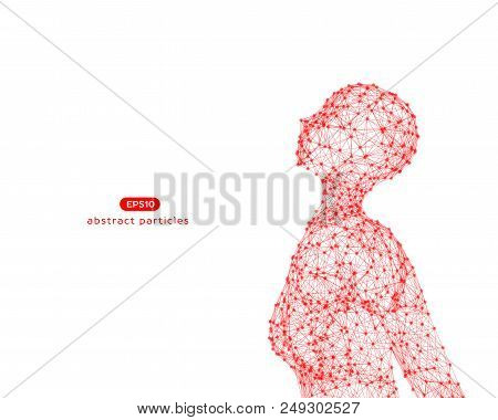 Abstract Vector Illustration Of Woman Looking Up.