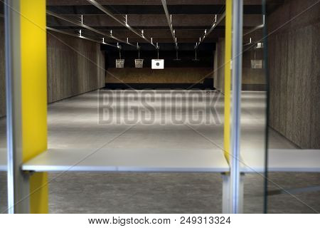 Shooting Range. Shooting Target On A Sports Shooting Range