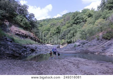 Beatiful Coast Of The Vilyash River In Azerbaijan In Summer