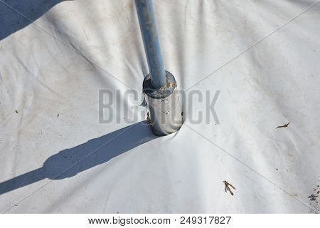 Silo Sampling Device In Action. Close-up View.