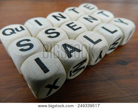 Quintessentially Spelled Out Using Blocks From A Word Game