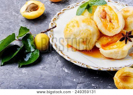 Dumplings With Apricot And Spicy Syrup