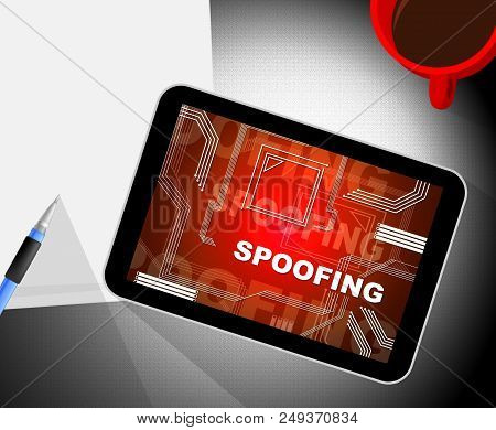 Spoofing Attack Cyber Crime Hoax 2D Illustration