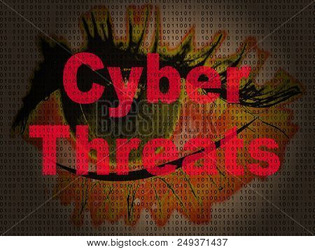 Cybersecurity Threats Cyber Crime Risk 2D Illustration
