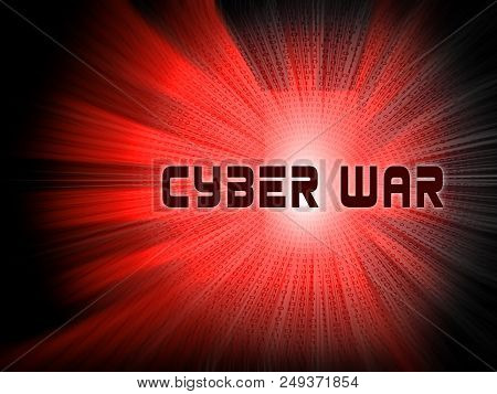 Cyberwar Virtual Warfare Hacking Invasion 2D Illustration