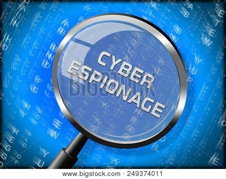 Cyber Espionage Criminal Cyber Attack 3D Illustration