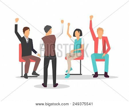 Business Training And Meeting At Conference Representing Leader Asking His Employees Questions, And 