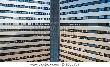 Aerial Photo Of The Sillon Building Facade In Nantes City, Loire Atlantique, France