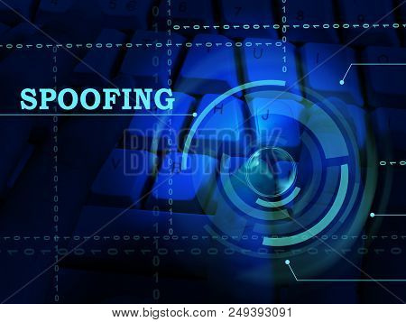 Spoofing Attack Cyber Crime Hoax 3D Illustration